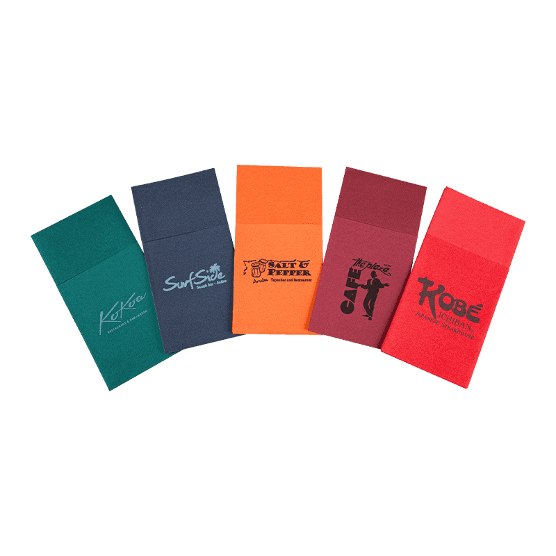 40x40 Logo tùy chỉnh NAPKIN màu không khí màu cho Napkins cho dao kéo SJ2202