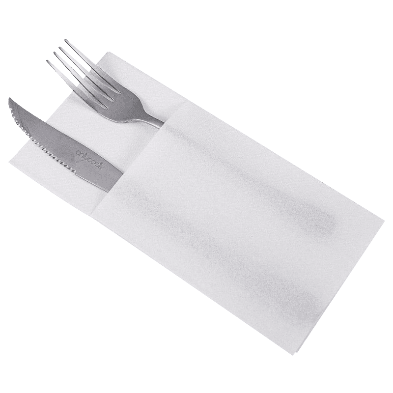 40x40 Trắng Airaid Napkins dùng một lần với túi cho dao kéo SJ1103