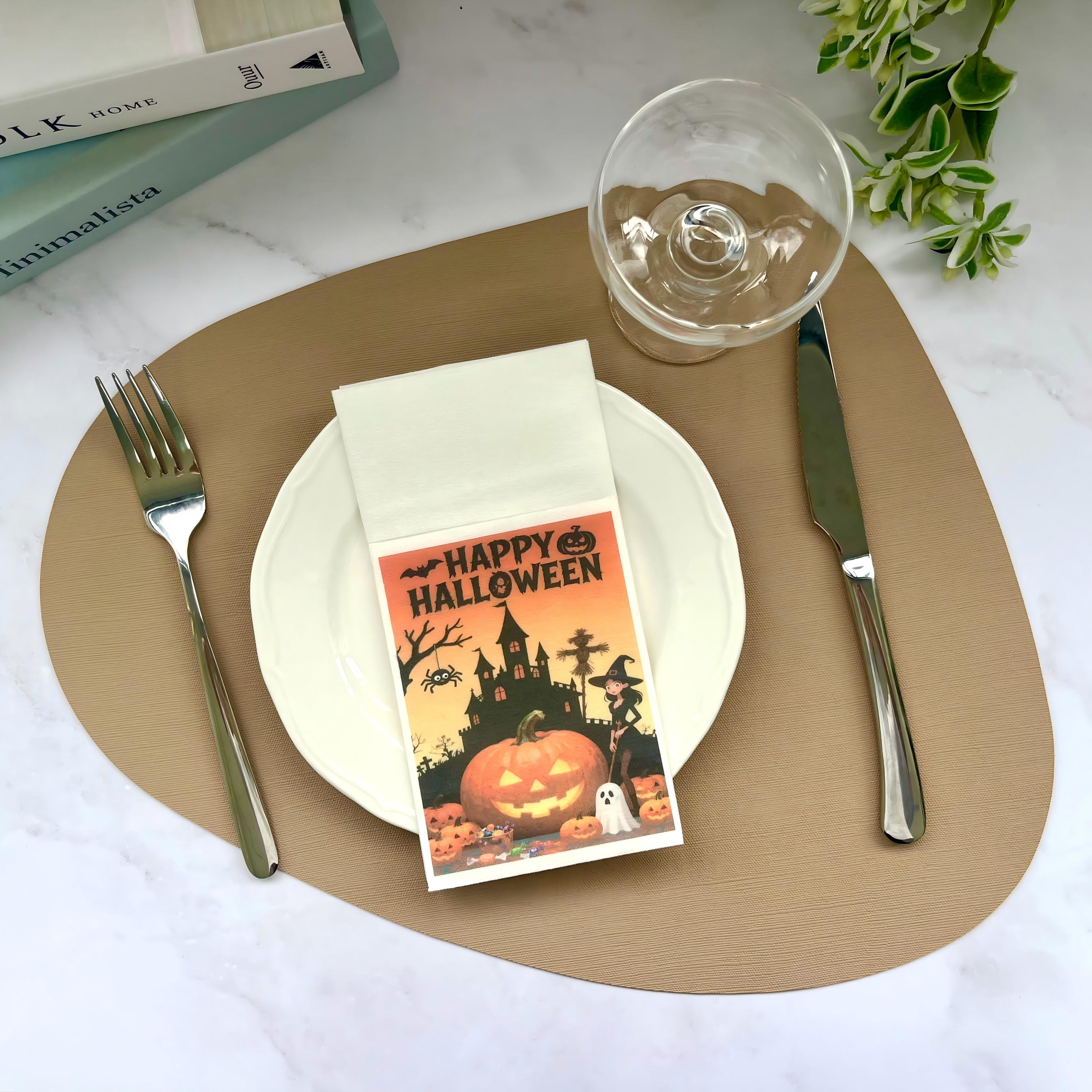 HALLOWEEN Thiết kế in ấn tùy chỉnh Khăn ăn Airlaid Giấy Airalid